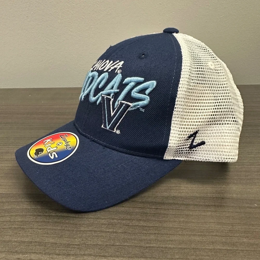 New Zephyr Villanova Wildcats Youth Trucker Hat Navy Blue Snapback Cap